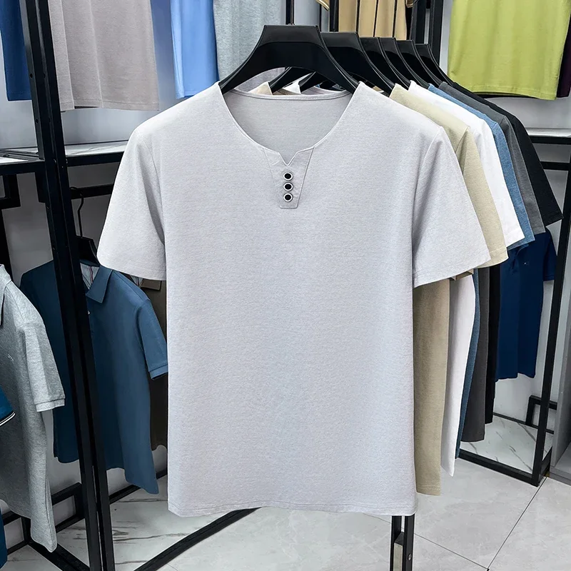 Chemise Henley classique intemporelle pour homme, manches courtes, mélange de coton de qualité supérieure pour une tenue durable