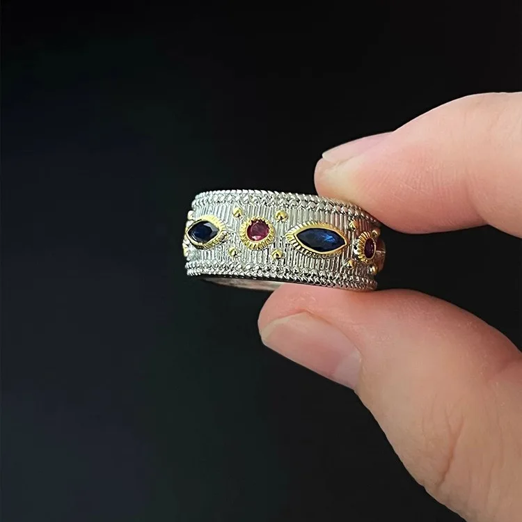 Women's Minimalist 925 Sterling Silver Red Zircon Ring