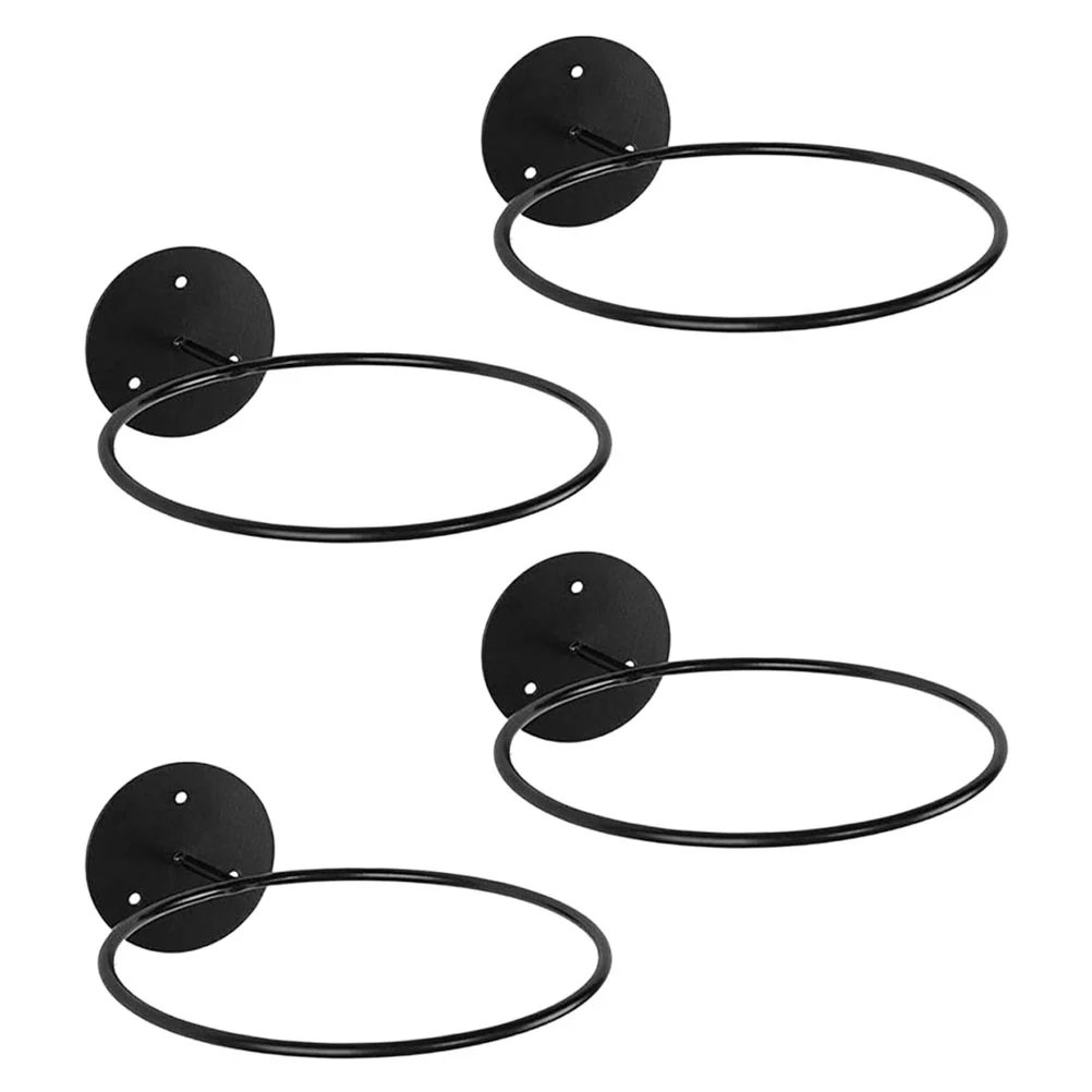 4 Pcs Basketball Display Holder Wall Football Rack Storage Wall-mounted Black Man