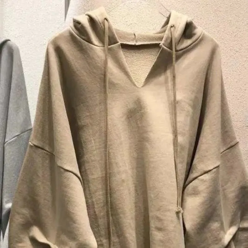 Lantern Sleeve Sweatshirt Women's Korean Style Loose Autumn and Winter New Ins Hooded Top