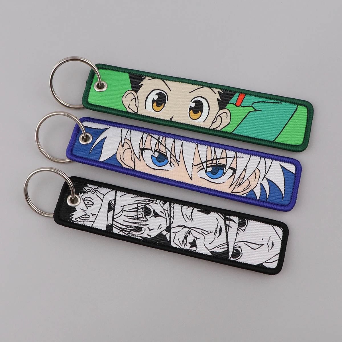 

Anime Killer Embroidery Key Fobs Japanese Manga Key Tags Keychain For Men Motorcycles Cars Key Ring Accessories Chaveiro Jewelry