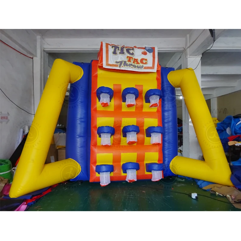 Indoor Outdoor Inflatable Tic Tac Toe and Connect Four Target Shooting Inflatable Basketball Hoop