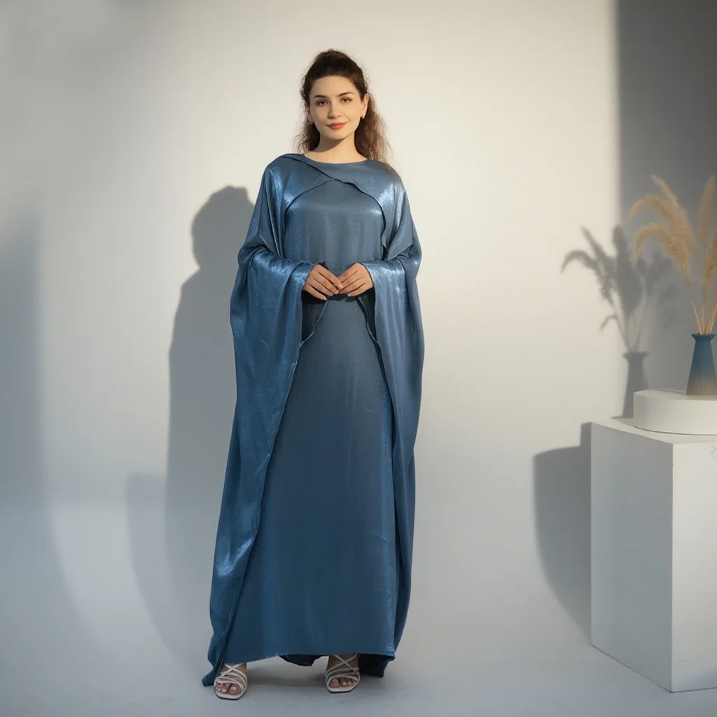 Abaya Dubai Muslim Fashion Abaya Spring Autumn Muslim Long Sleeve O-neck Polyester Long Maxi Dress Kaftan Muslim Dress Women