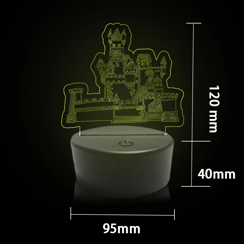 3D LED 야간 조명, 가정용 장식, 블랙 베이스 야간 조명, 가정용 침대 옆 램프, 아크릴 방 장식, 발광 램프, 7 가지 색상