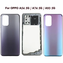 For Oppo A54 5G / A74 5G / A93 5G Batter cover with Front Middle Frame Housing +Battery Door Back Housing Case