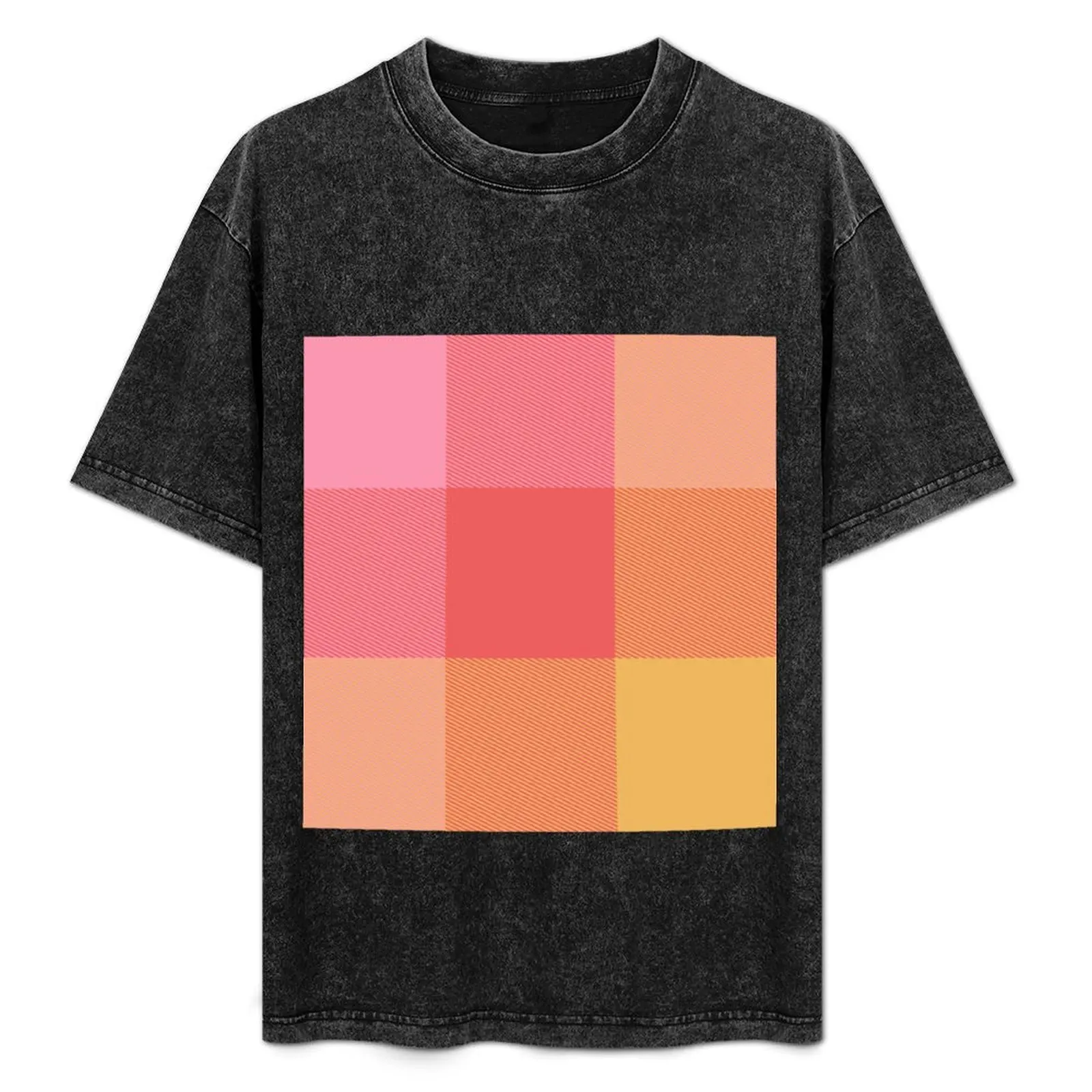 Vivid Pink, Yellow and Orange Plaid T-Shirt blacks basketball graphic tees vintage clothes baggy shirts men t shirts