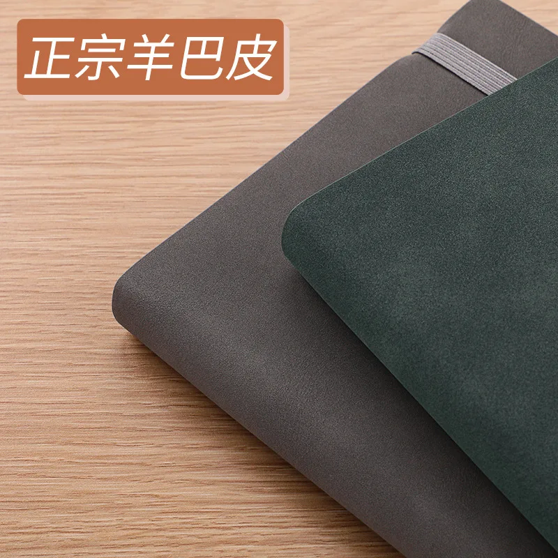 Vintage soft leather wholesale notebook set business A5 sheep leather notebook thick simple printable LOGO monthly planner