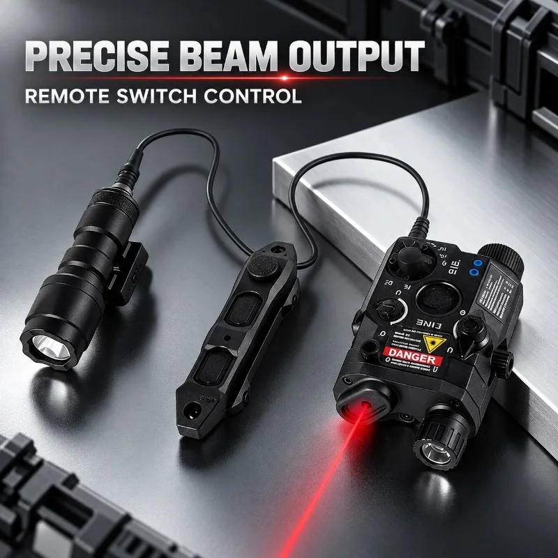 Integrated PEQ15‑Shape Alloy Hobby DIY Kit, Red‑Green Dual‑Color Beam, Strobe Flashlight and Triple‑Mode Wired Trigger Control