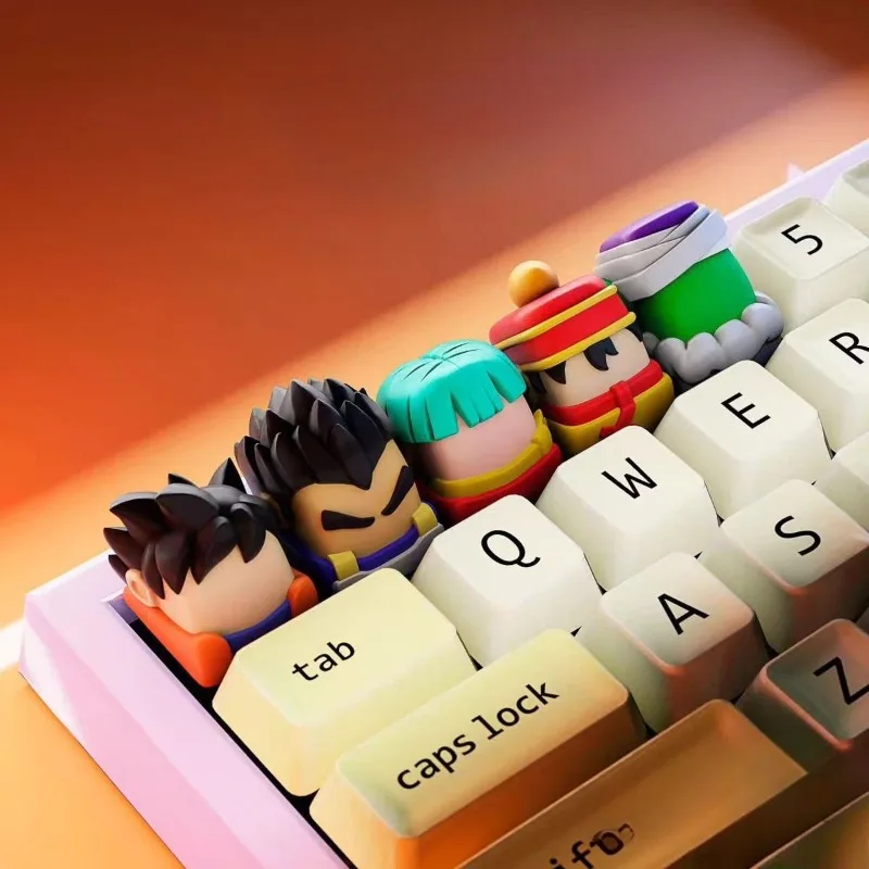 Dragon Ball bunte Charakter-Tastenkappen, niedliche personalisierte kreative mechanische Tastatur, dreidimensionales Kreuzschlüssel-Zubehör