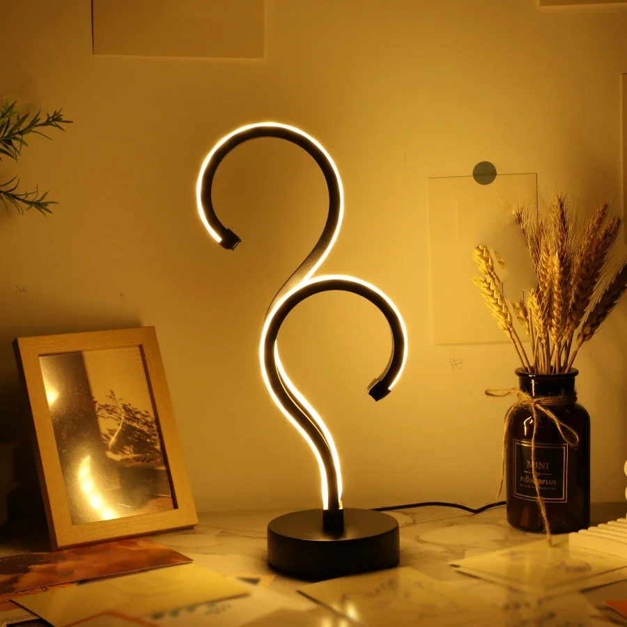 

1PC Creative Double Question Mark Desk Lamp USB Three Color Dimming Bedroom Eye Protection Nightlight