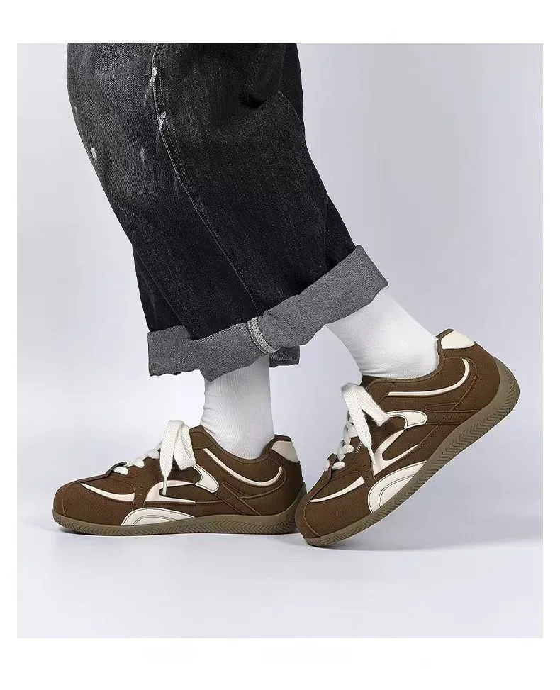 Soft Comfort Retro Trainer Sneakers For Men Light Flat Sole Daily Trendy Student Footwear