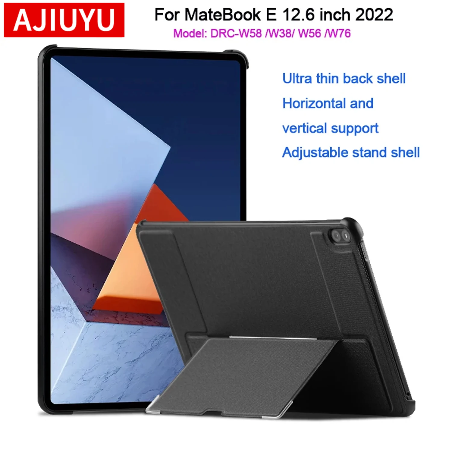 

For Huawei MateBook E 2022 Case 12.6 inch Stand Cover Shell For Matebook e 12.6" 2022 DRC-W38 W58 W56 W76 Tablet Back Case