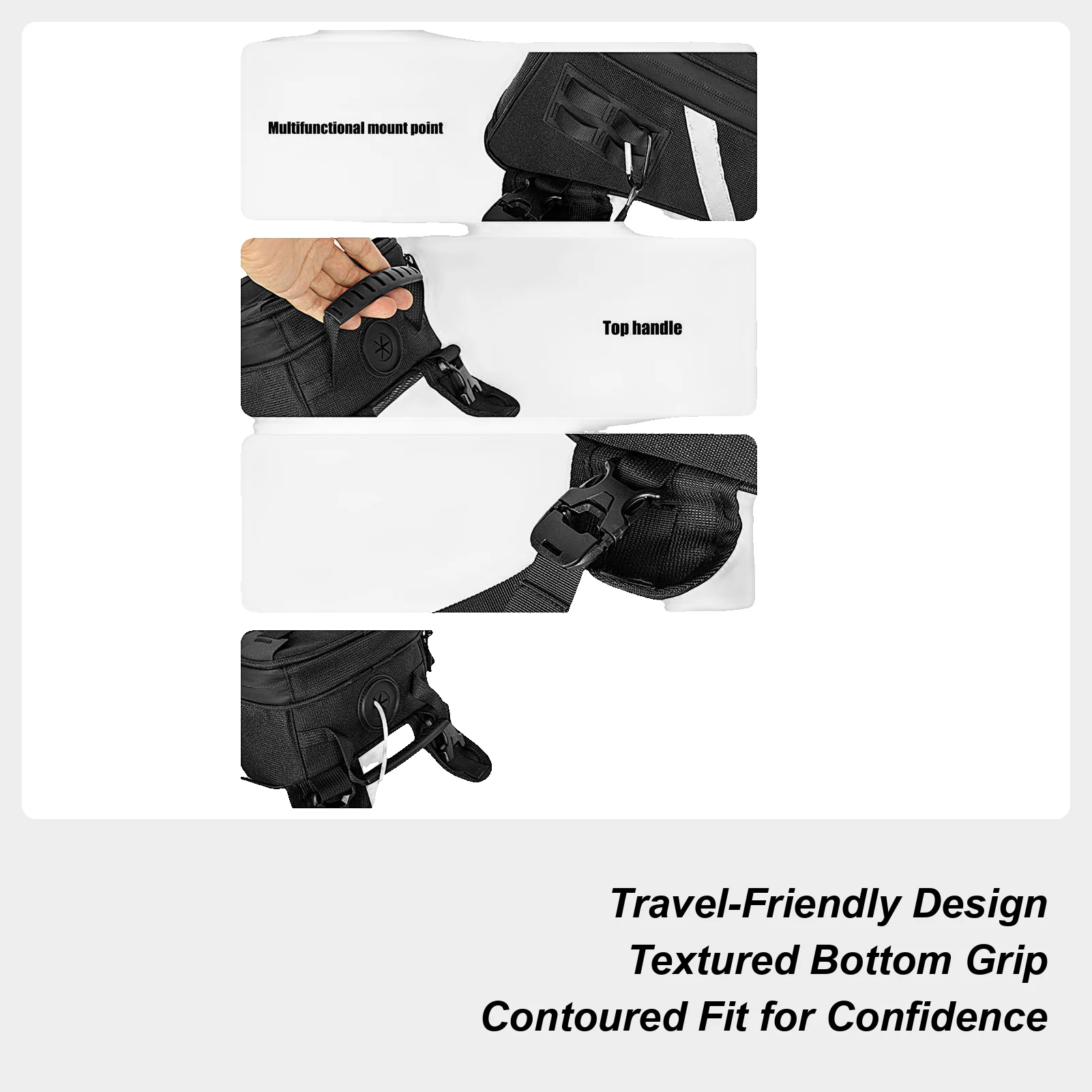Motorcycle tank Bag 5L Anti-Slip Reflective Organizer with Elastic Strap Motorcycle Accessories Bag for Bike Travel Mens Women