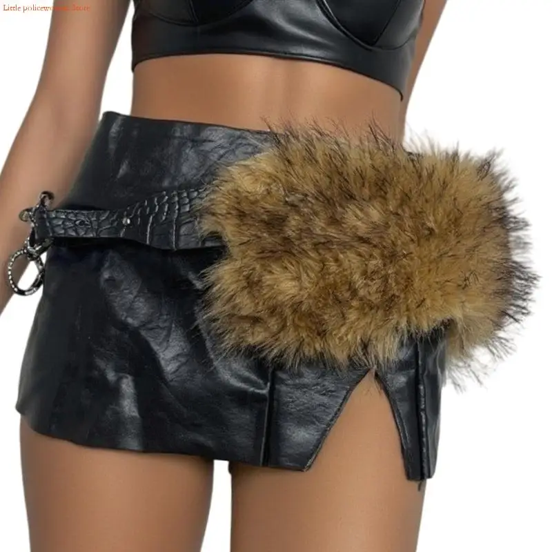 F92D أنيقة فو فراء المرقعة بولي PU حزام خصر الخصر التصميم الإكسسوارات Cincher الفرقة لفساتين جاكيتات والزي غير رسمي