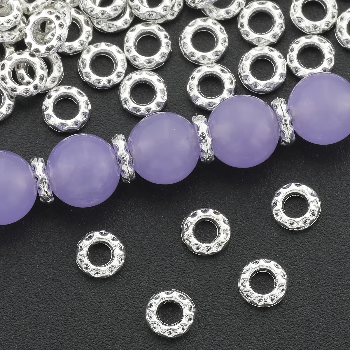 200 PCS Alloy Circular Spacers - Large Hole Dividers - Suitable for DIY necklaces, bracelets, pendants, and jewelry making