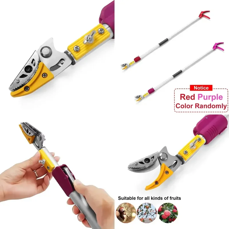 For Garden 2.2m Max Cutting 1/2 inch Extra Long Reach Pruner Cut and Hold Bypass Pruner Fruit Picker and Tree Cutter