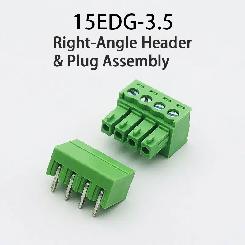 Г-образный комплект Header & Plug | Сертифицированный UL94V-0 разъем PCB 3.5мм 2-24P | Изоляция PA66 | Экологичный зеленый