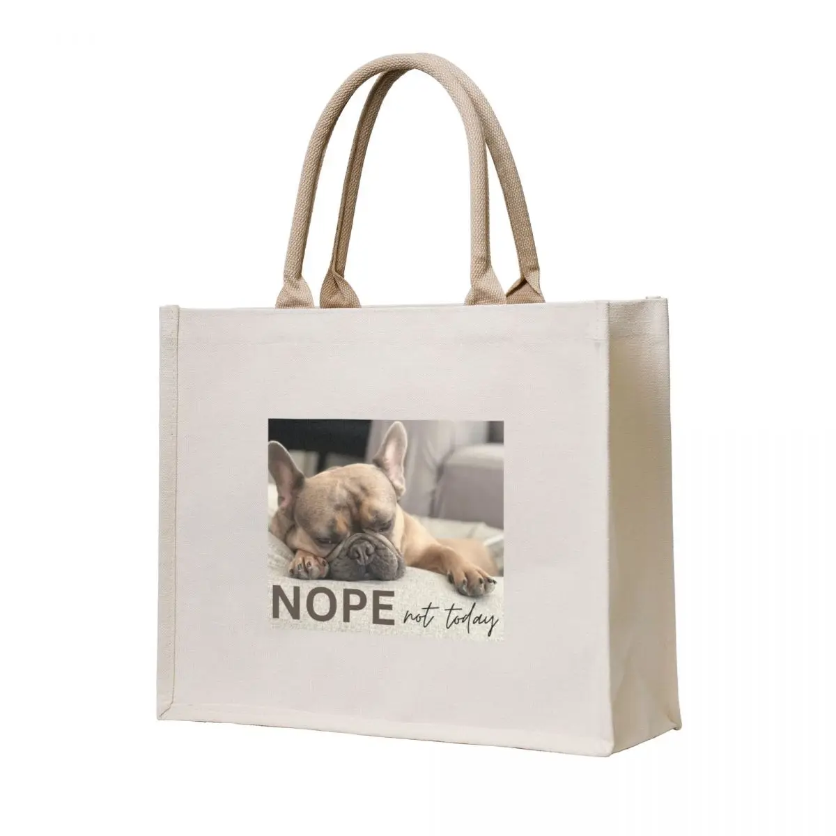 

Nope Not Today - Cute Dog Design Tote Bag Canvas bag for women shopping trolley bag Women's shopper female