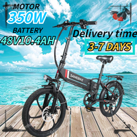 350W Motor Folding E Bike 48V10.4AH Lithium Battery Electric Bike with Anti-theft Electronic Alarm Adult 20inch Electric Bicycle