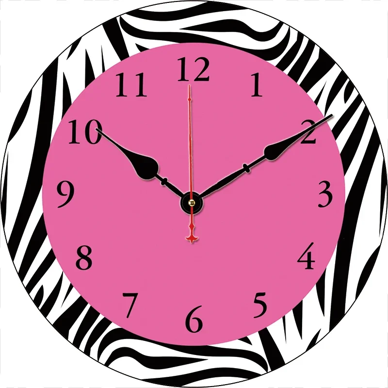 Zebra Stripe Kitchen Round Wall Clock Large Dinning Restaurant Cafe Decorative Wall Clock Silent Non-Ticking Nice For Gift