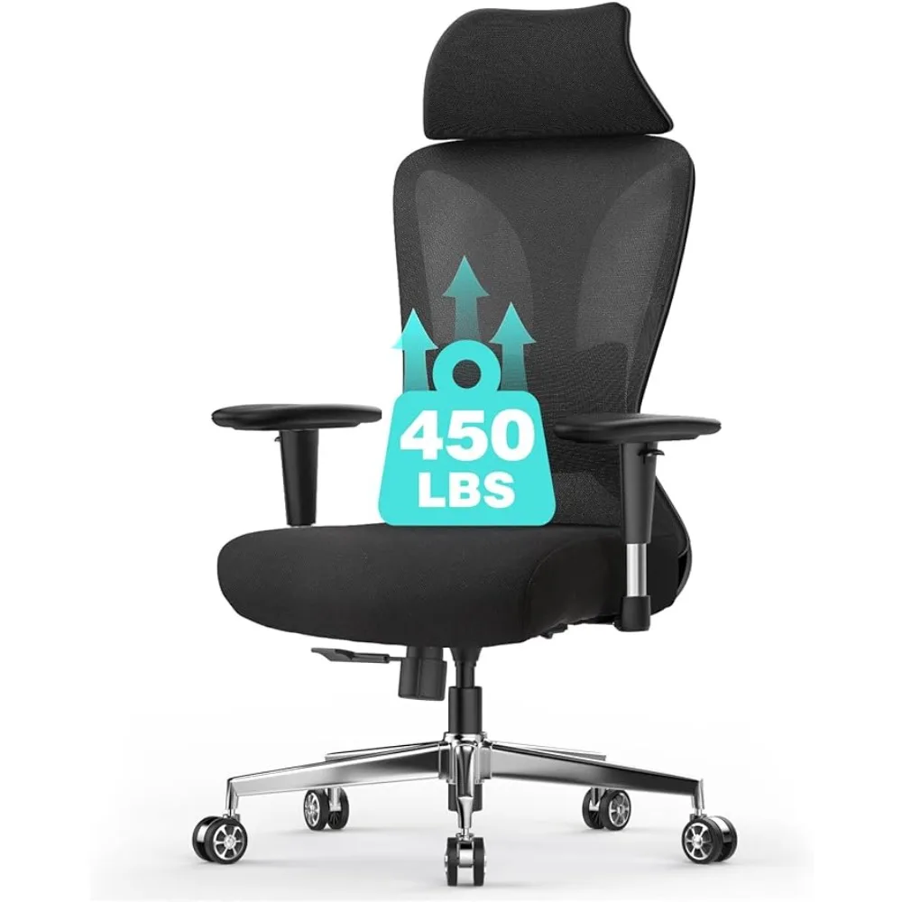 

450LBS Capacity With Wide Seat Chair Heavy Duty Material Ergonomic Executive Chair for Home Office With Strong Lumbar Support