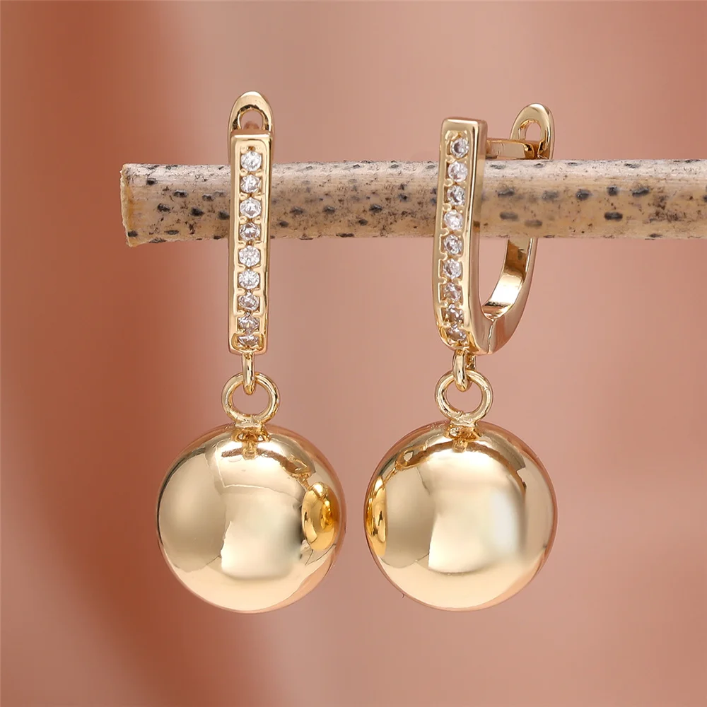 Pendientes de aro minimalistas con cuentas redondas pequeñas para hombre y mujer, amuleto para mujer, hebilla pequeña para oreja, Color dorado, regalo de joyería de boda