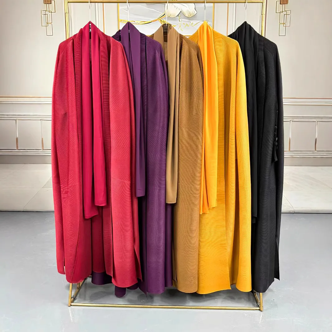 Miyake – manteau de printemps ample plissé pour femmes, changement progressif de couleur, chauve-souris ample, à la mode, Cardigan à manches longues, 2025