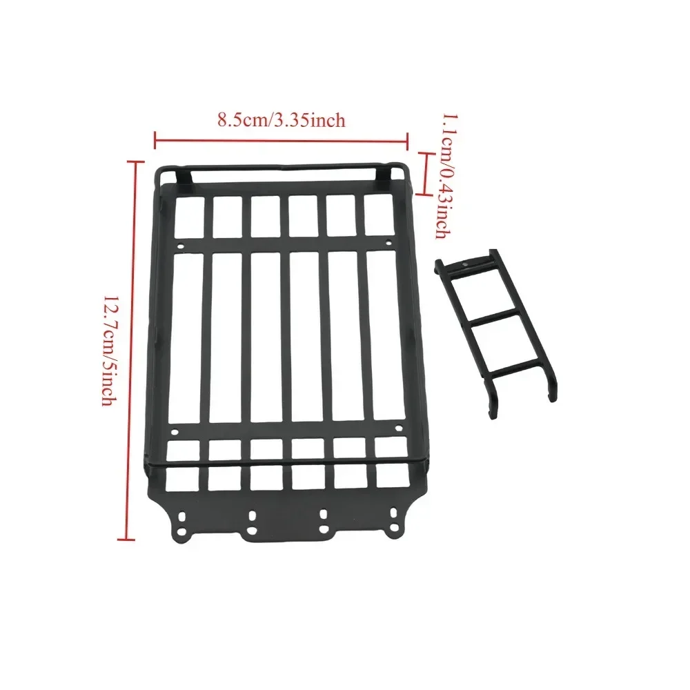 Practical Universal Roof Racks Luggage Carrier Car Frame with LED Light for 1/18 JJRC C8801 RC Crawler Car Parts Square Lamp