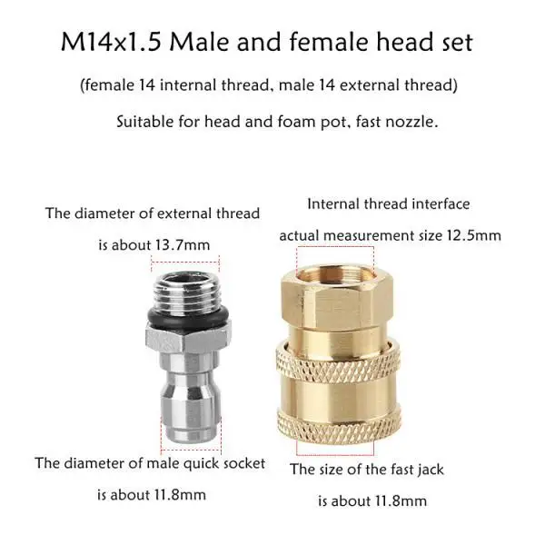 Metal Pressure Washer Adapter Set Hose Parts Connect And Disconnect 5000 PSI