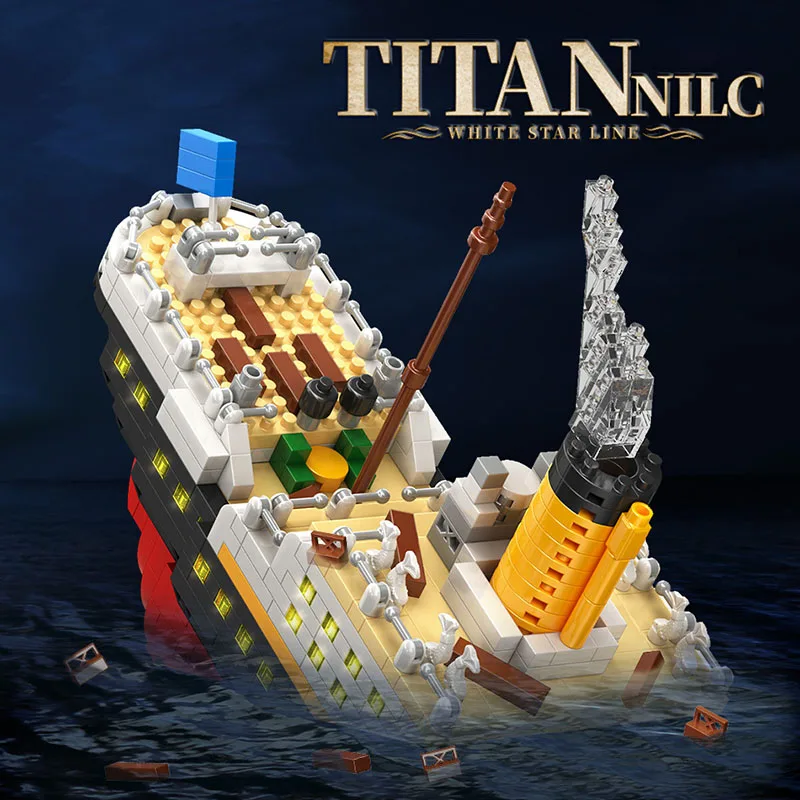 

City Titanic Shipwrecks Mini Size Building Blocks Creative Classic Cruise Ship Retro Boat Micro Bricks Toys For Children Gifts