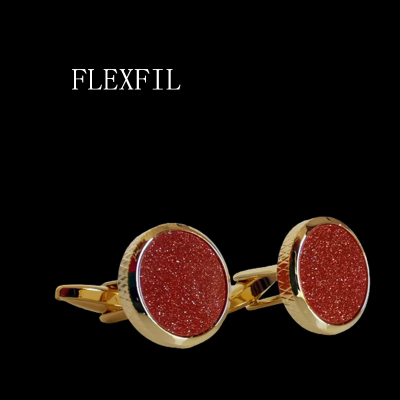 FLEXFIL Luxury shirt cufflinks for men's Brand cuff buttons cuff links gemelos sky star round wedding abotoaduras Jewelry