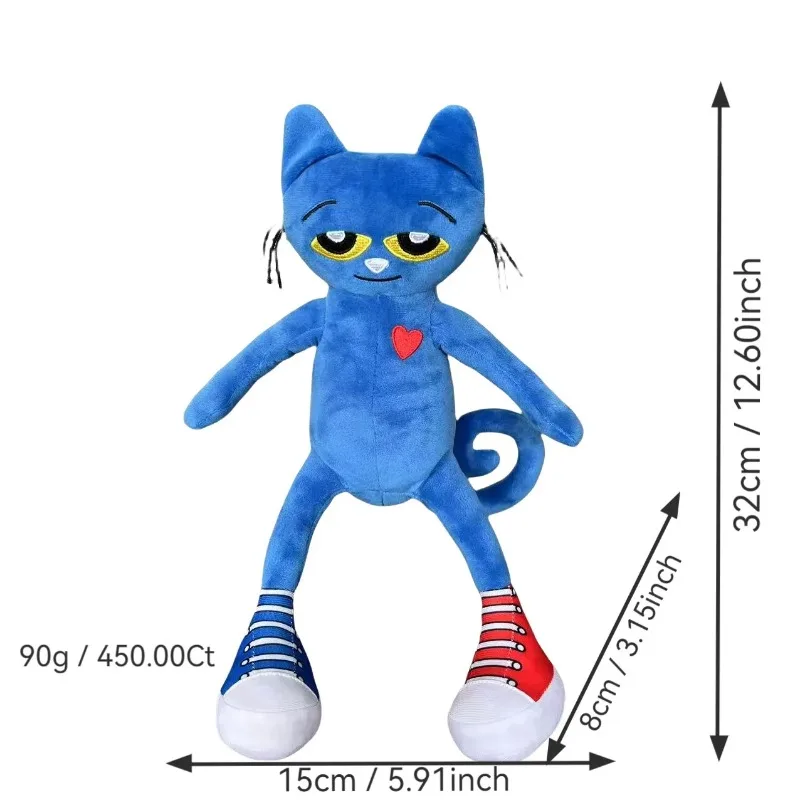 30 cm dessin animé sourire Pete chat en peluche jouet Anime bleu Kitty Animal en peluche poupée accompagner bébé dormir poupées enfants cadeau d'anniversaire