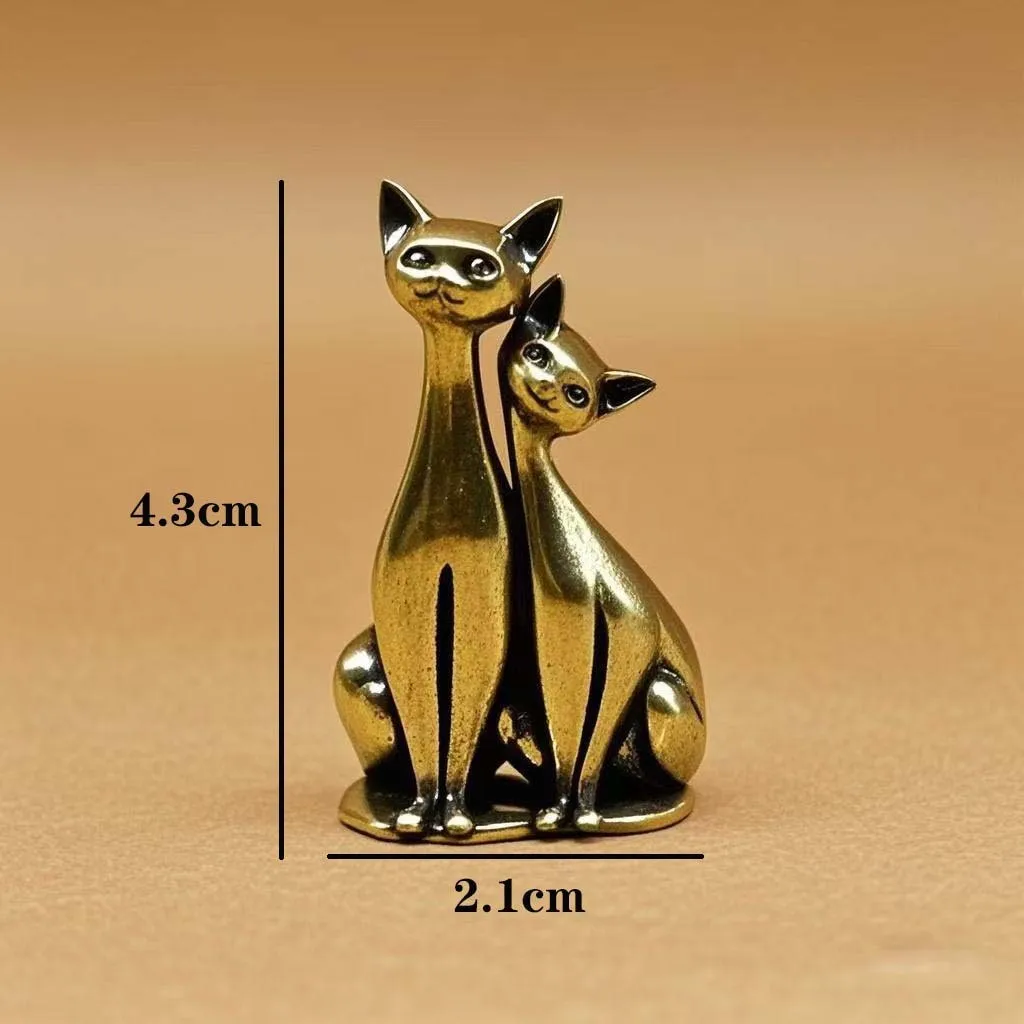 Brass Cat Couple Cat Leopard Anime Cat Retro Home Office Casual Decor Desk Crafts Small Accessories