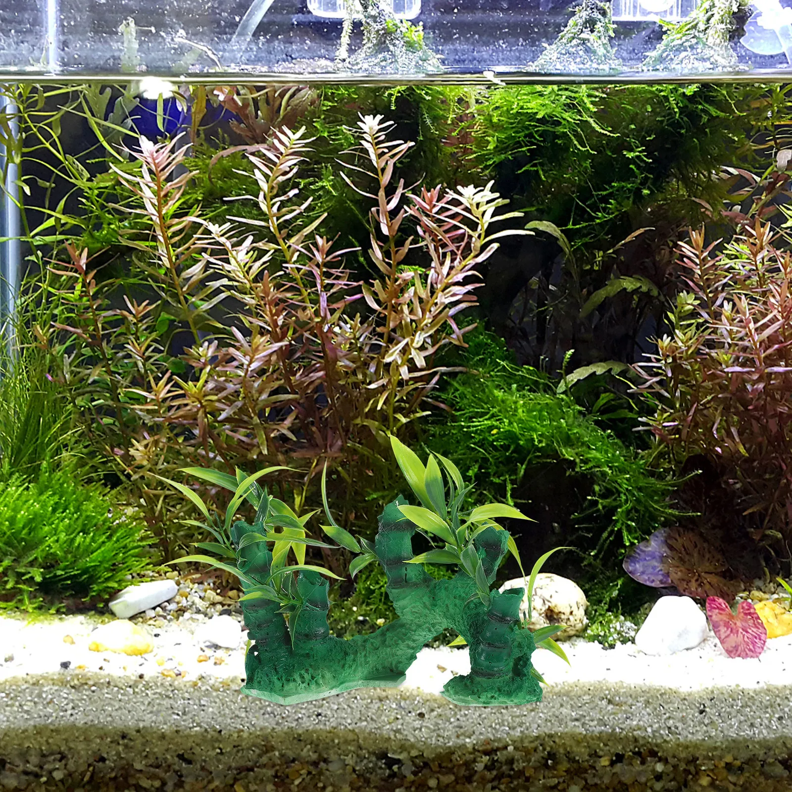 Planted Aquarium Models - รูปปั้นต้นไม้ประดิษฐ์สวยงามสำหรับตู้ปลา ตกแต่งตู้ปลาด้วยต้นไม้จำลอง ตกแต่งตู้ปลาด้วยพืชน้ำที่สมจริง ตกแต่งตู้เลี้ยงสัตว์น้ำ จานซูชิ