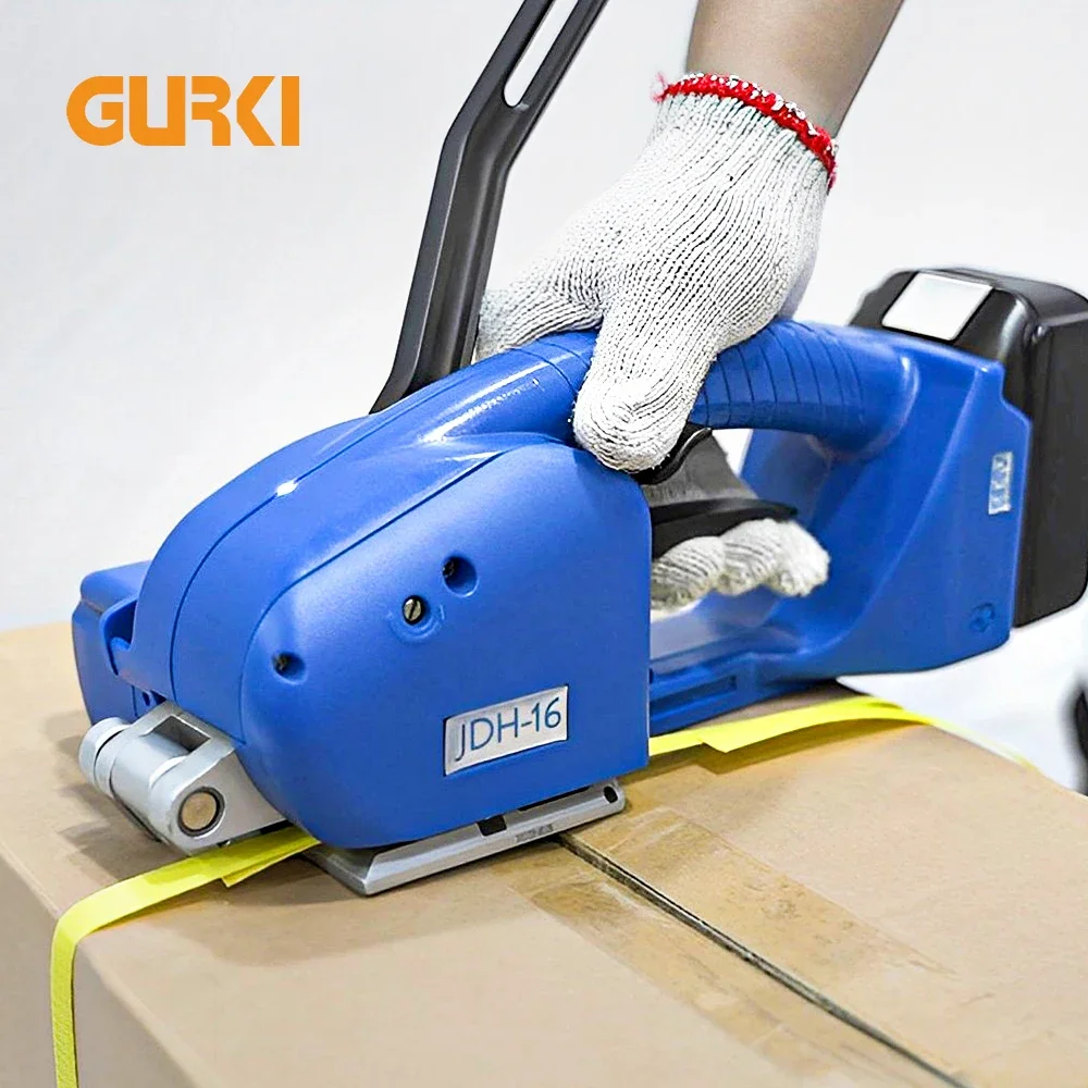 Handheld Portable Semi Automatic Strapping Machine Large Capacity 14.4v Carbon Brush Motor Electric Battery Strapping Tool