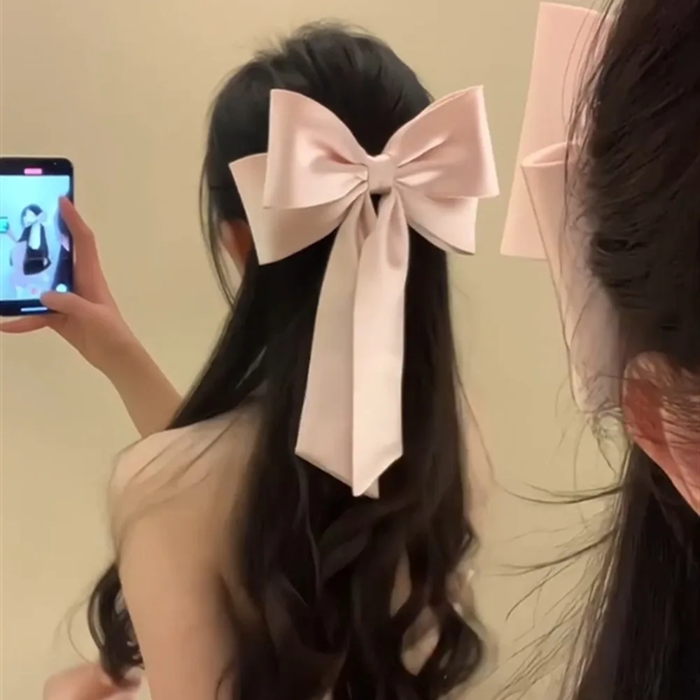 High Quality Cute Bowknot Hair Clip Cloth All-match Ponytail Clip Solid Color Hair Clamps Gifts