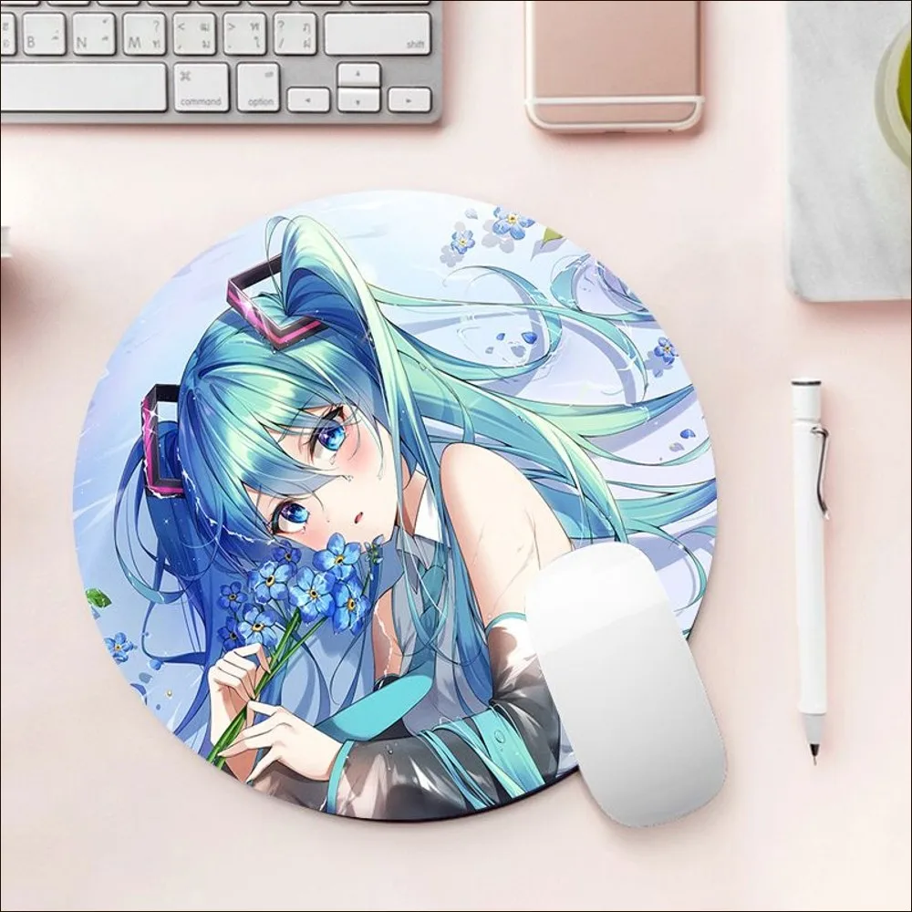 H-Hatsune M-Miku Anime Mousepad Rubber Small Speed Version Game Computer Keyboard Office Table Mat PC Laptop Mouse Mat Writing
