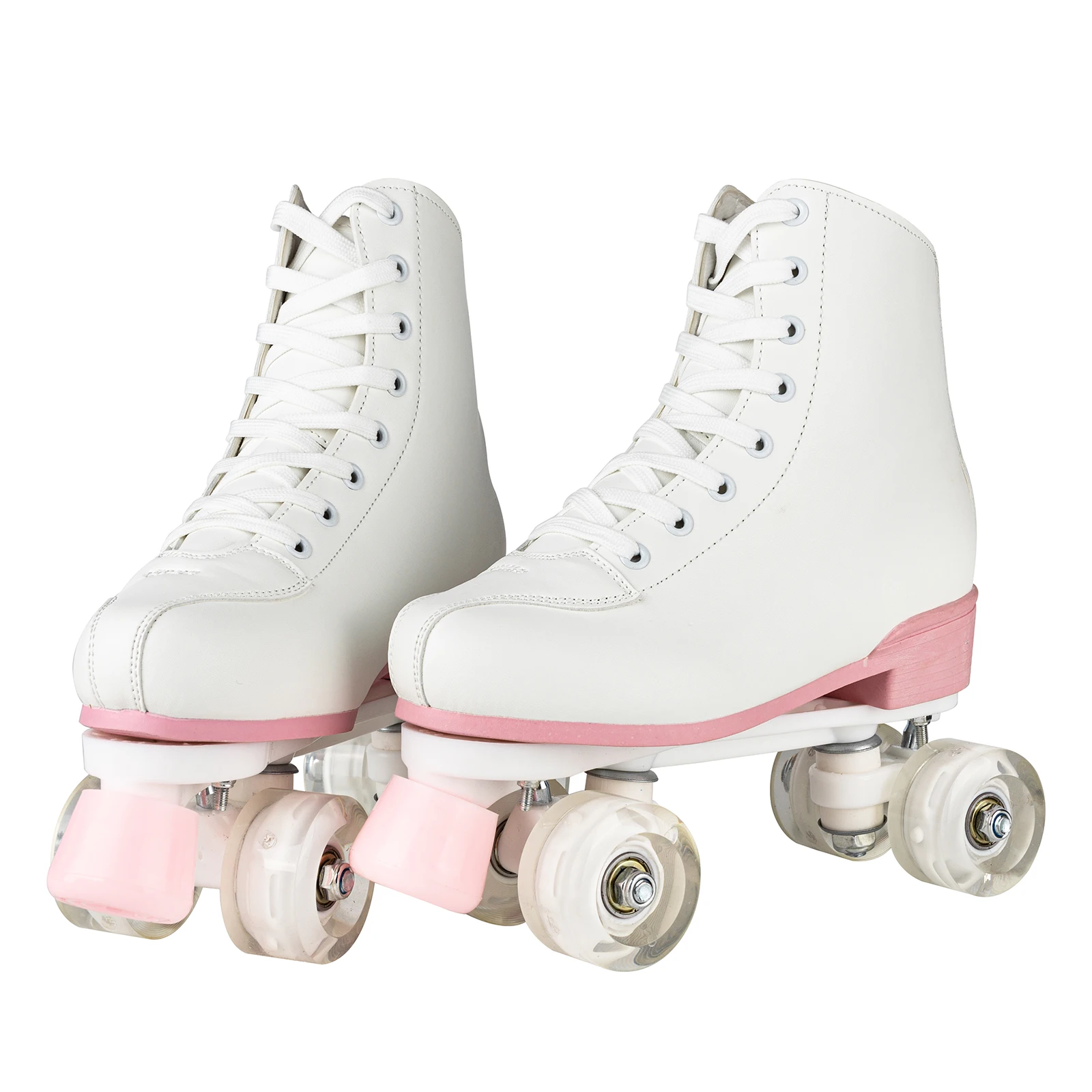 Flash Double Row Roller Skates For Women Girls Beginner 4 Wheels Skate Shoes Outdoor Skating Training Quad Sneakers Size 32-40 - Image 3