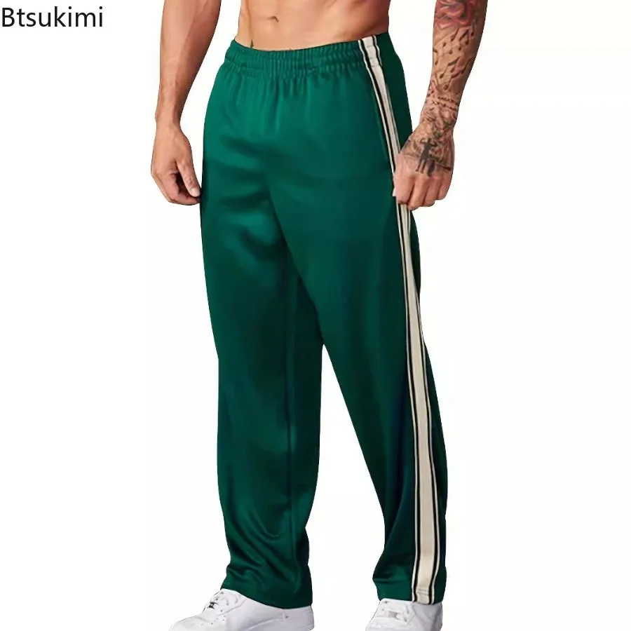 

New Men's Spring and Summer Casual Sports Gym Jogging Pant Solid Color Mid Waist Lightweight Fast Drying Running Pants for Men