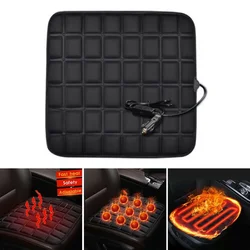 Car Seat Heated Cover 12V Electric Heating Pads Front Seat Cushion Adjustable Temperature Universal Winter Auto Seat Warmer Pad