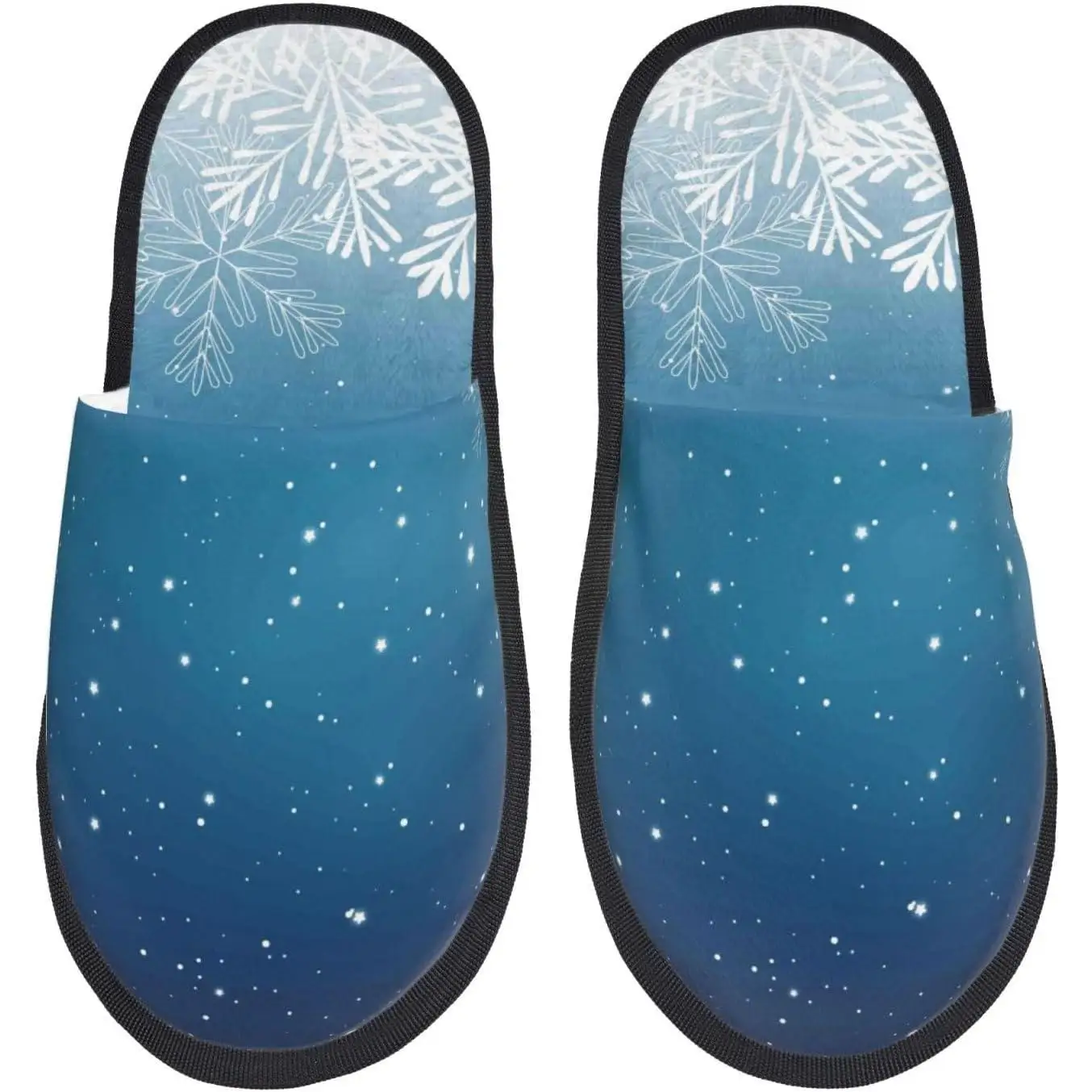 

Christmas Snowflakes Print Women Slippers Home Furry Shoes Keep Men Couples Shoes Warm For Women On Indoor Outdoor Plush House