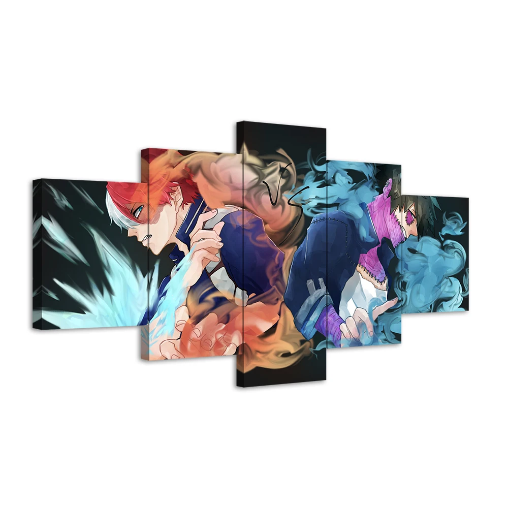 5 Pieces Anime Poster My Hero Academia Canvas Art Paint By Numbers Wall Stickers Murals Oil Painting