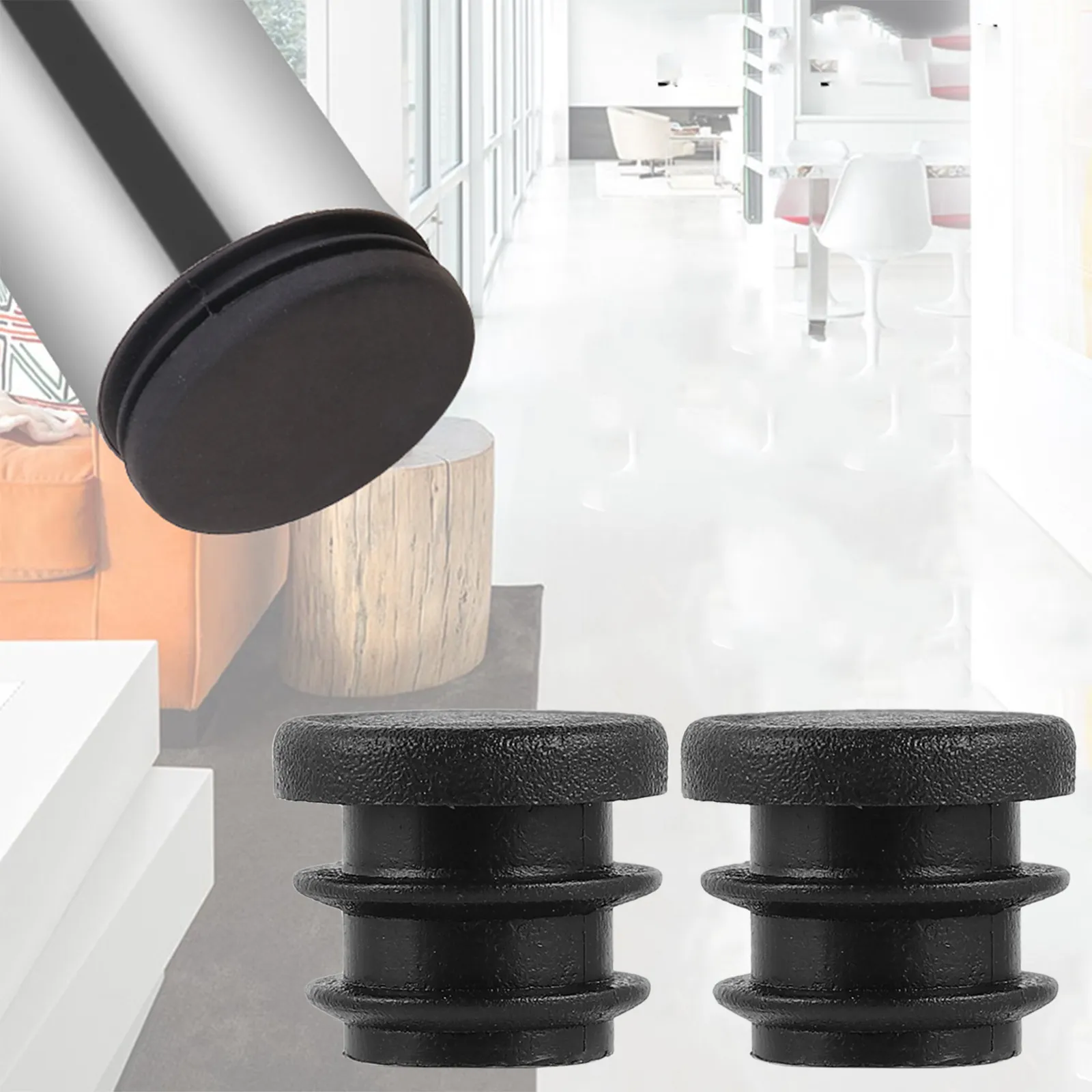 

100 шт. круглых пластиковых заглушек 25 мм, черные, для мебельных ножек, для стульев, столов, труб, шумопоглощающие вставки