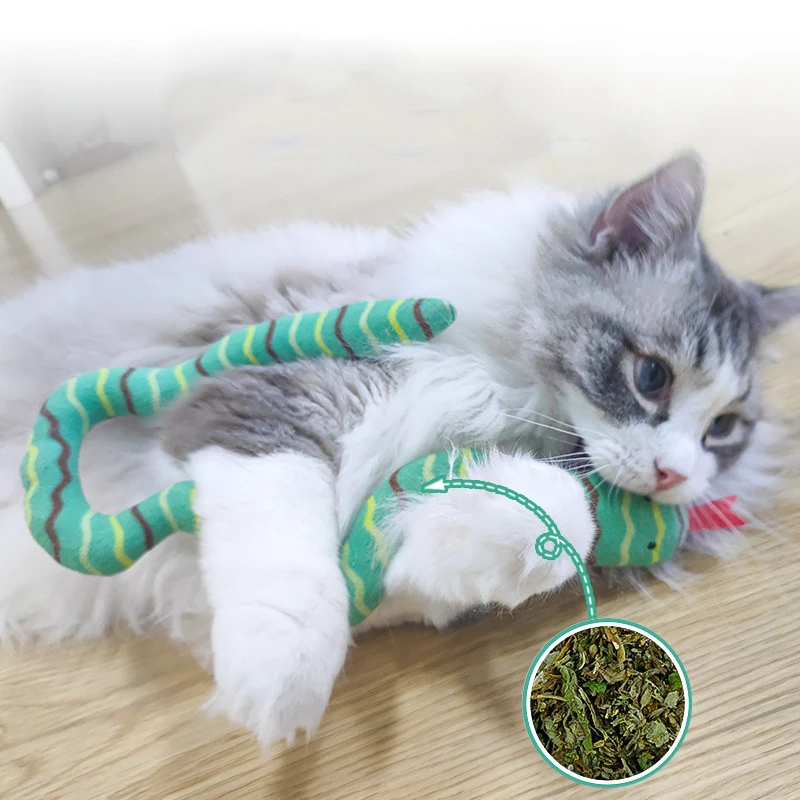 Cat Catnip Toy Interactive Toy Plush Cat Gluttonous Snake Bite-Resistant Molar Interactive Toy Gift For Cat Pet Accessories