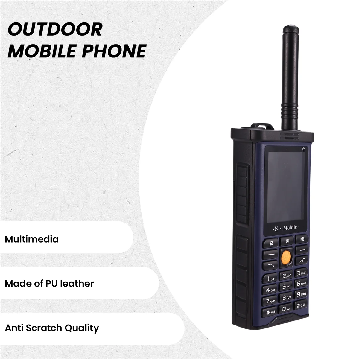 Melhor qualidade resistente ao ar livre telefone móvel grande potência longa espera antena bom sinal quatro cartões sim caixa 3d alto-falante ebook-escuro