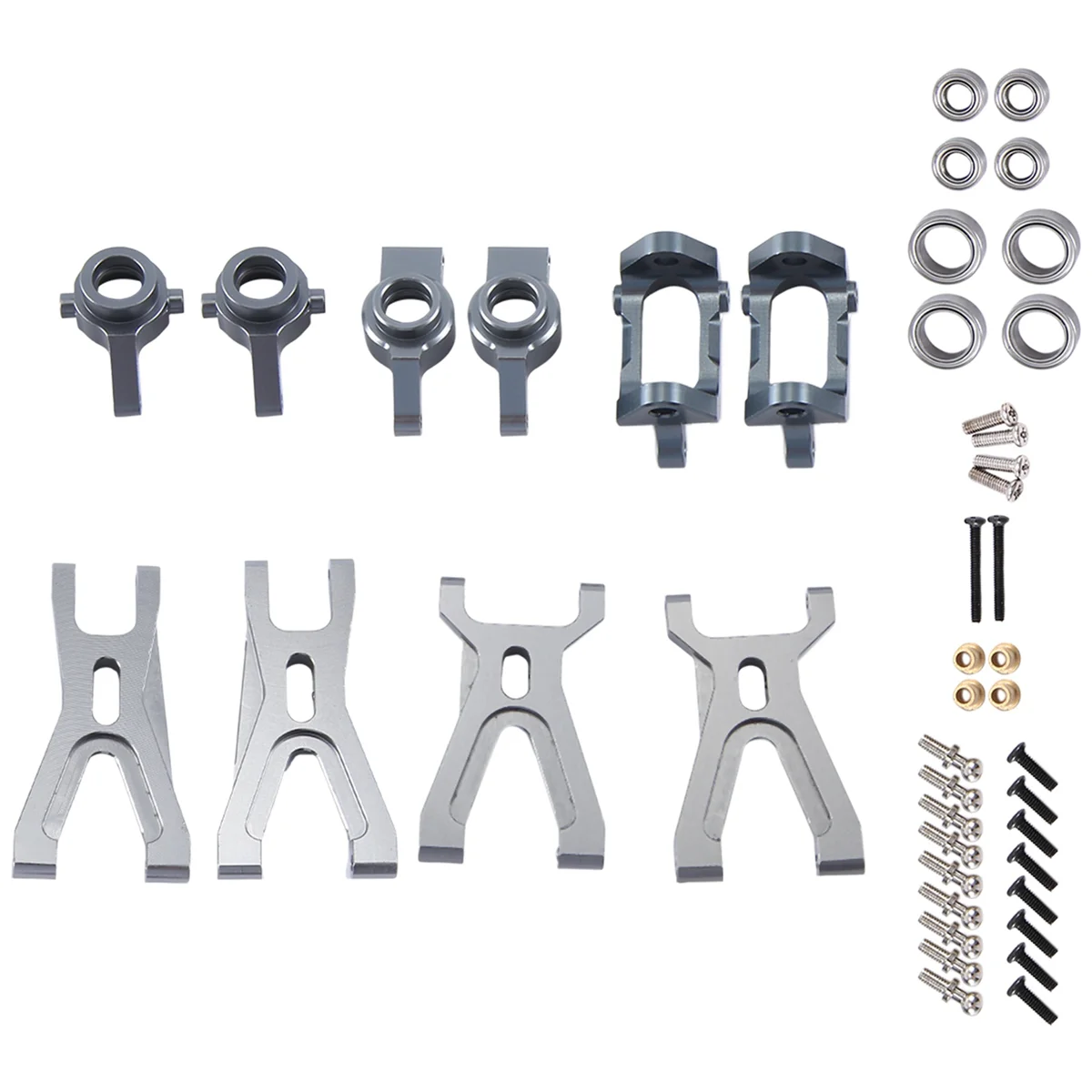 Upgrade Suspension Arm & Front/Rear Hub C Seat Parts Kit for WLtoys A959 A979 A959B A979B RC Car Replacements,Grey