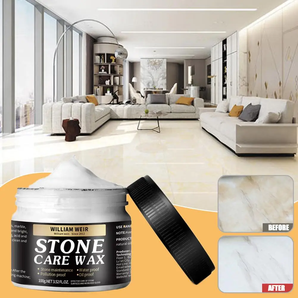 100g Marble Polishing Wax Stone Care Wax Stone Floor Glazing Maintenance Ceramic Tile Wax For Granite Marble Soapstone Quar D0O7