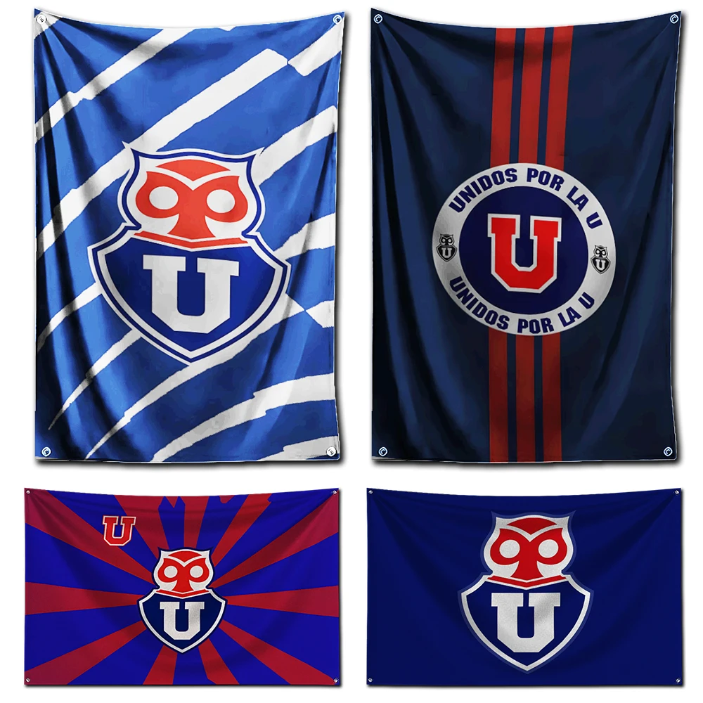 Bandera de poliéster con impresión Digital de la Universidad de Chile de N-News para decoración de puerta exterior con arte de pared de garaje con ojales de latón
