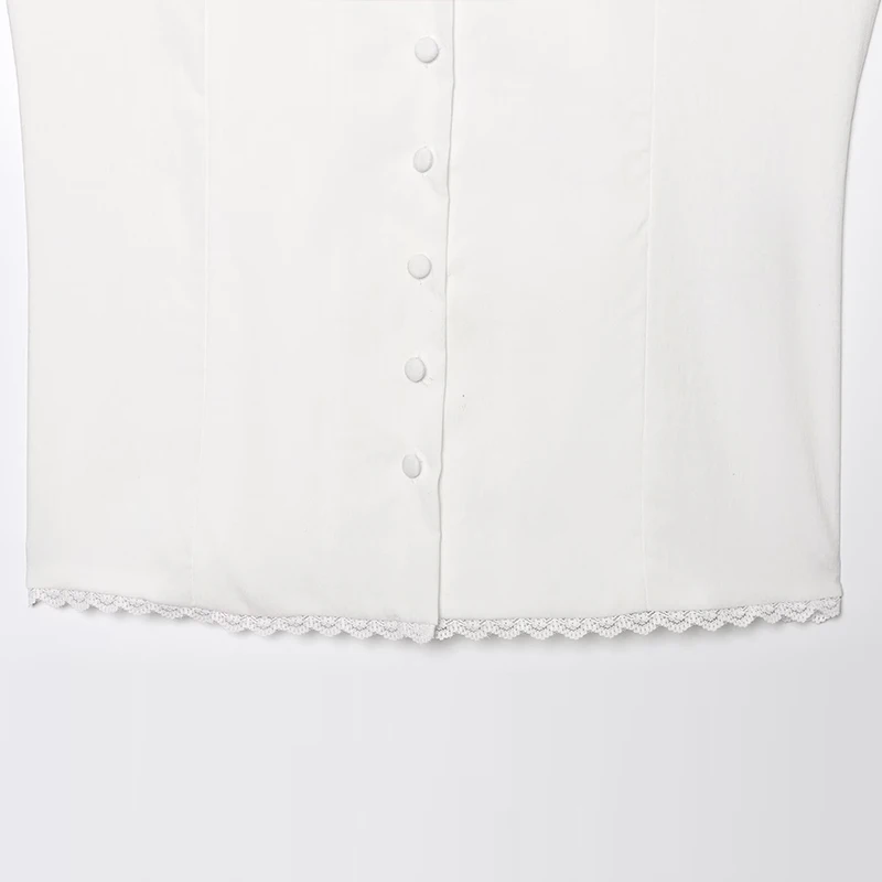 

Z 2025 New Sle Women's Faionable Lace Trim Svel Vest Versatile Ele Summer Polyester Fiber Vest