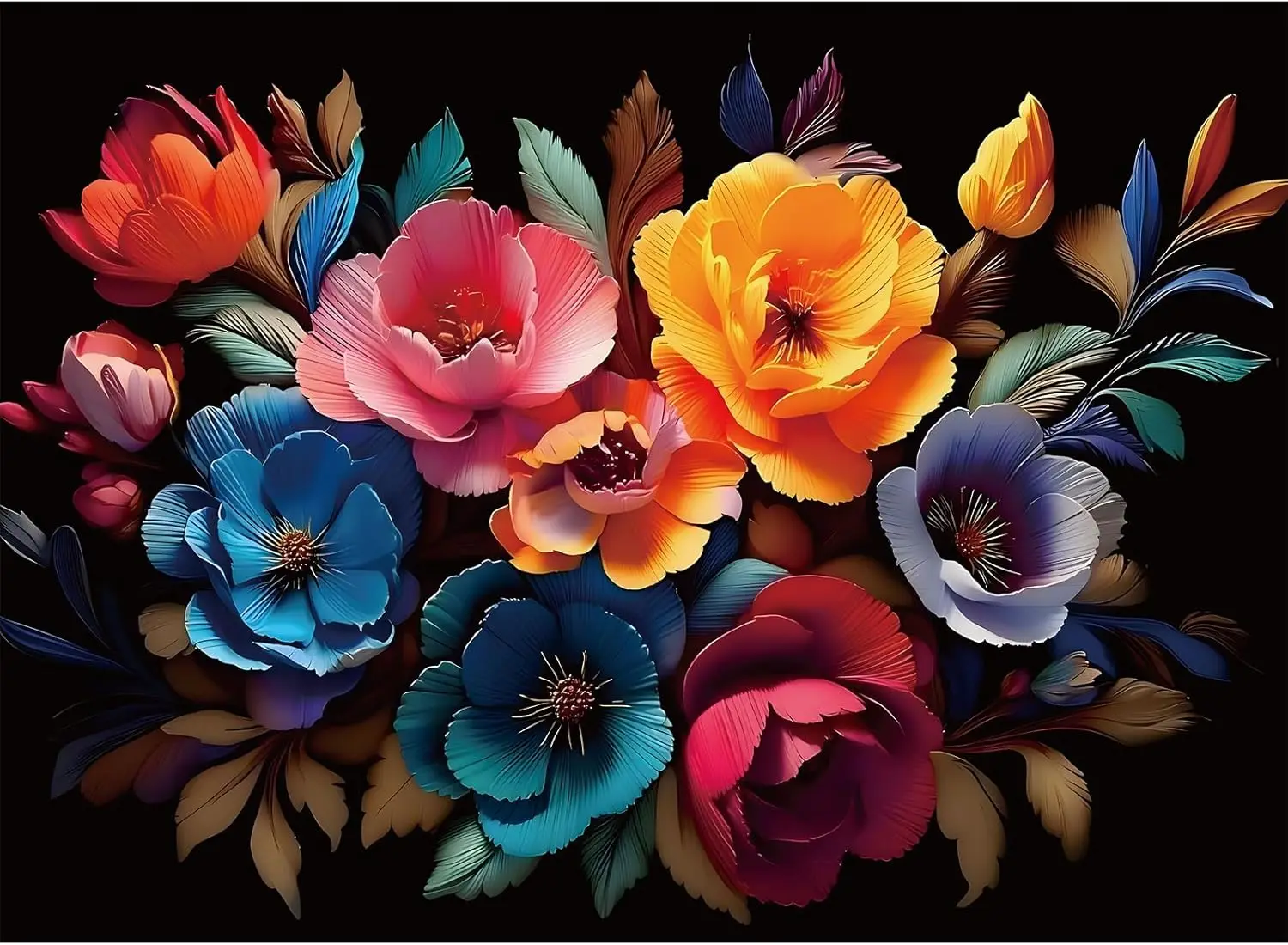 

Midnight Bloom Various-sized Wooden Jigsaw Puzzles , No Dust, Home Decor Birthday Party Gift Toy for Men Women Elders Seniors